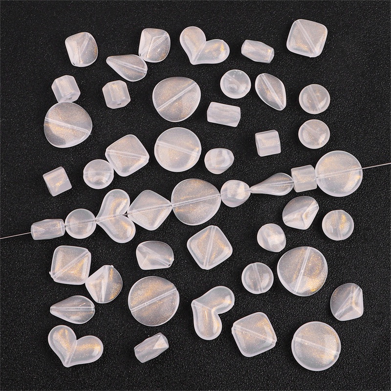 Hạt Charm Bằng Nhựa Acrylic Mạ Vàng Lấp Lánh Dùng Làm Trang Sức DIY