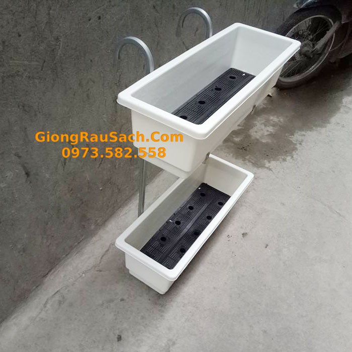 Giá Móc Treo 2 Tầng Trồng Rau/ Hoa - Treo Ban Công/ Lan Can - Thông Minh Bền Đẹp - Chưa Bao Gồm Chậu