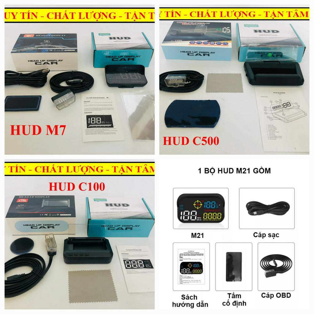 Màn hình HUD C500, M21, M7, C100 cảnh báo tiếng việt, hiển thị tốc độ trên kính lái ô tô