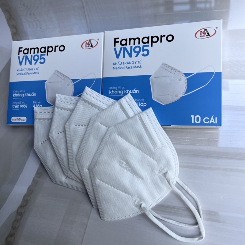 Khẩu Trang N95 Cao Cấp Đạt Chuẩn Y Tế  Kháng Khuẩn FAMAPRO 4 Lớp