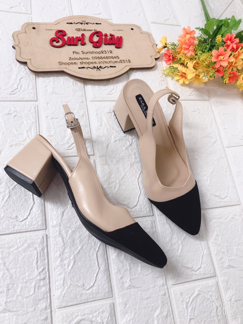 giày sandal bít mũi gót 5p hot hit mã H9