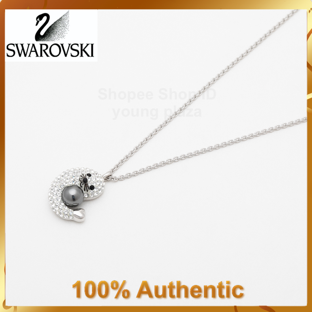 SWAROVSKI vòng cổ Mặt Hình Hải Cẩu Xinh Xắn Cho Ngày Lễ Tình Nhân