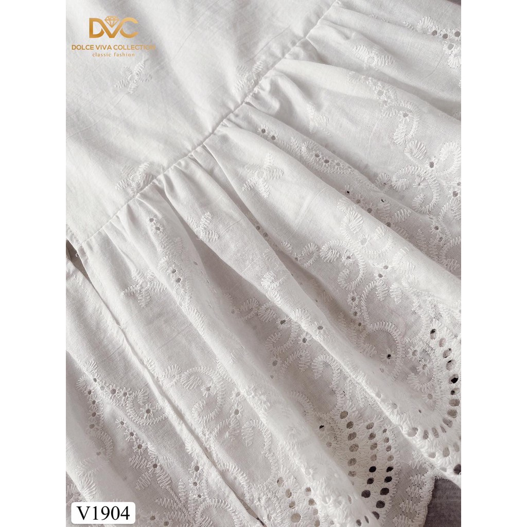Váy xẻ trắng thiết kế V1904 - Mimo shop phân phối chính thức ( Ảnh mẫu và ảnh trải sàn do shop tự chụp )