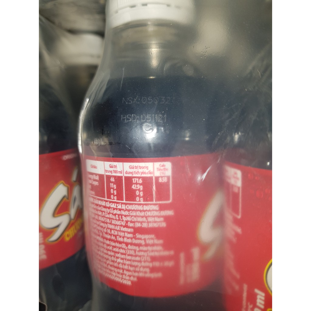 Thùng 24 Chai Nước Ngọt Có Gas Xá Xị Chương Dương Soft Drink Chai Nhựa PEP 390ml Date Luôn Mới