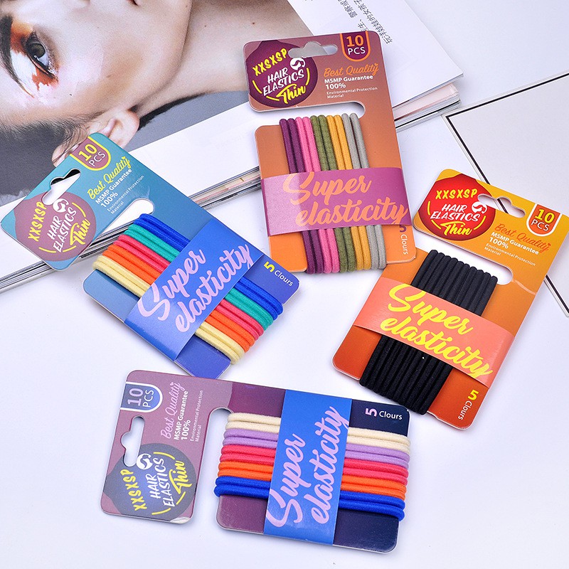Set 10 bé thun cột tóc đơn giản