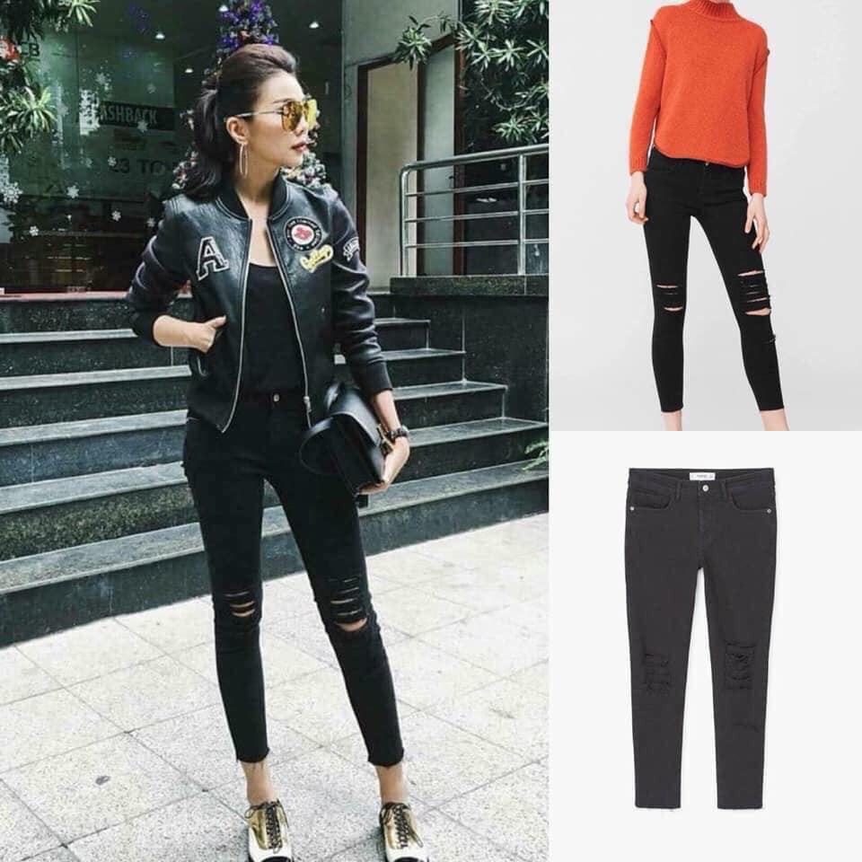 quần jeans rách mango