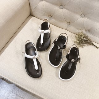Sandal nữ, sandal xỏ ngón nữ đế bánh mì cao 2-3p hai màu đen trắng, đế mang nhẹ êm chuẩn size, hàng sẵn giao ngay