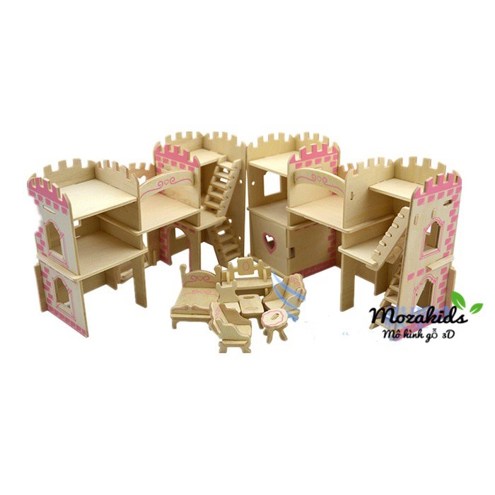Đồ chơi lắp ráp gỗ 3D Mô hình Princess Castle B