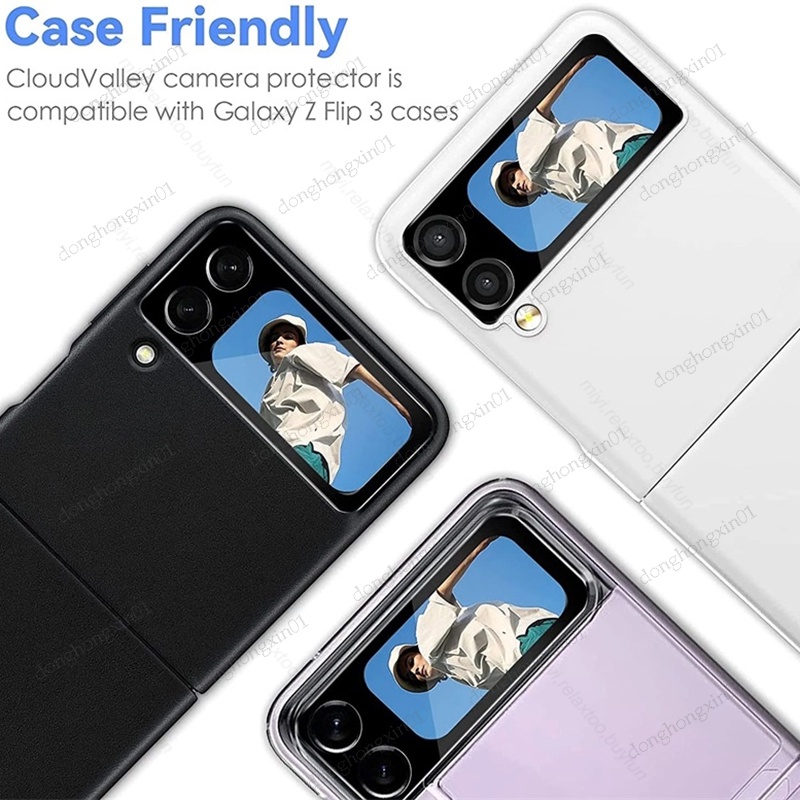 Set 2 Kính Cường Lực Cong 3D Bảo Vệ Camera Cho Samsung Galaxy Z Flip 4 5G Sumsung ZFlip4 Z Flip 4