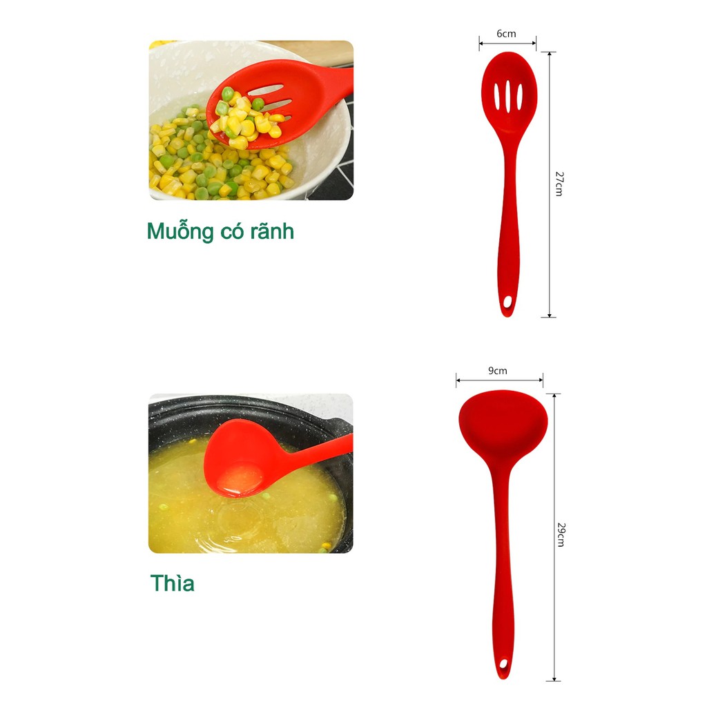 DỤNG CỤ NHÀ BẾP BẰNG SILICONE 10 CHIẾC - DỤNG CỤ NHÀ BẾP NHẬP KHẨU - DỤNG CỤ LÀM BÁNH - LILYSTORE