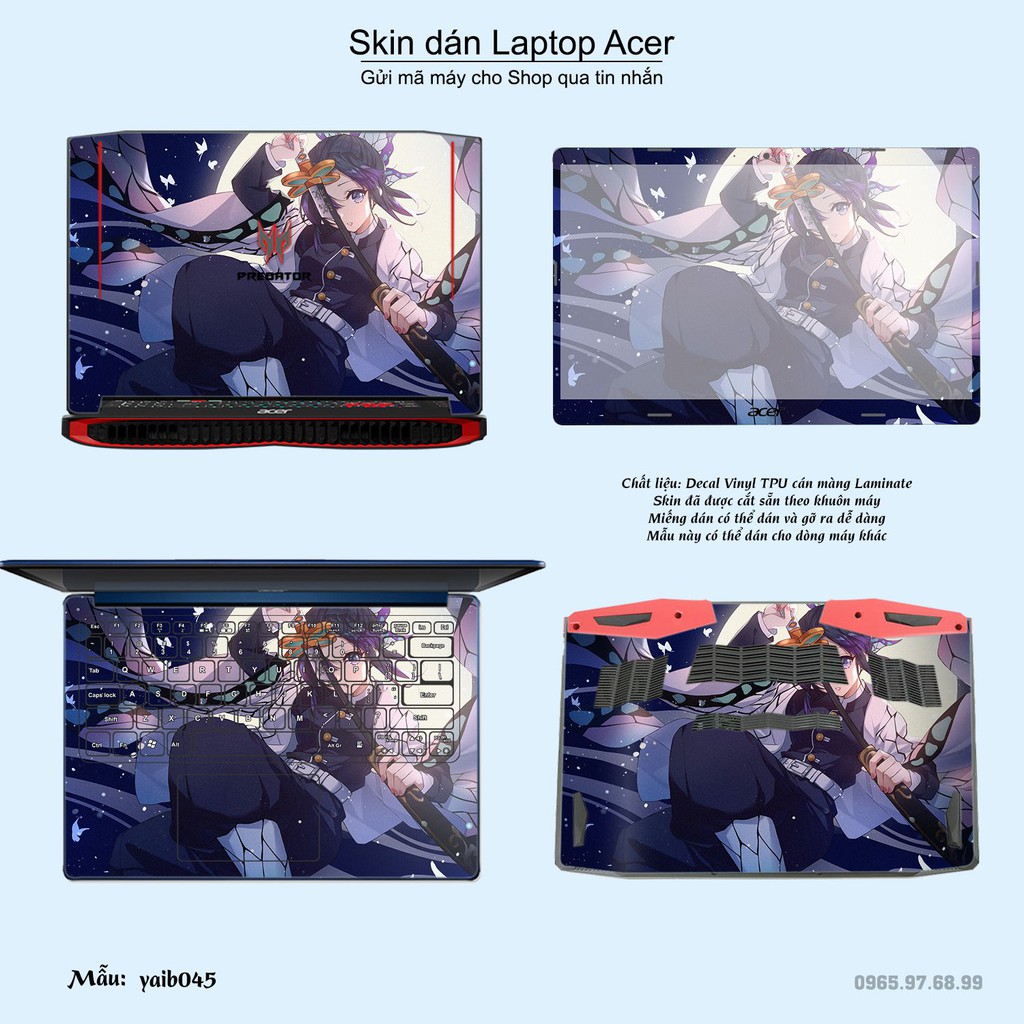 Skin dán Laptop Acer in hình Kimetsu No Yaiba nhiều mẫu 2 (inbox mã máy cho Shop)