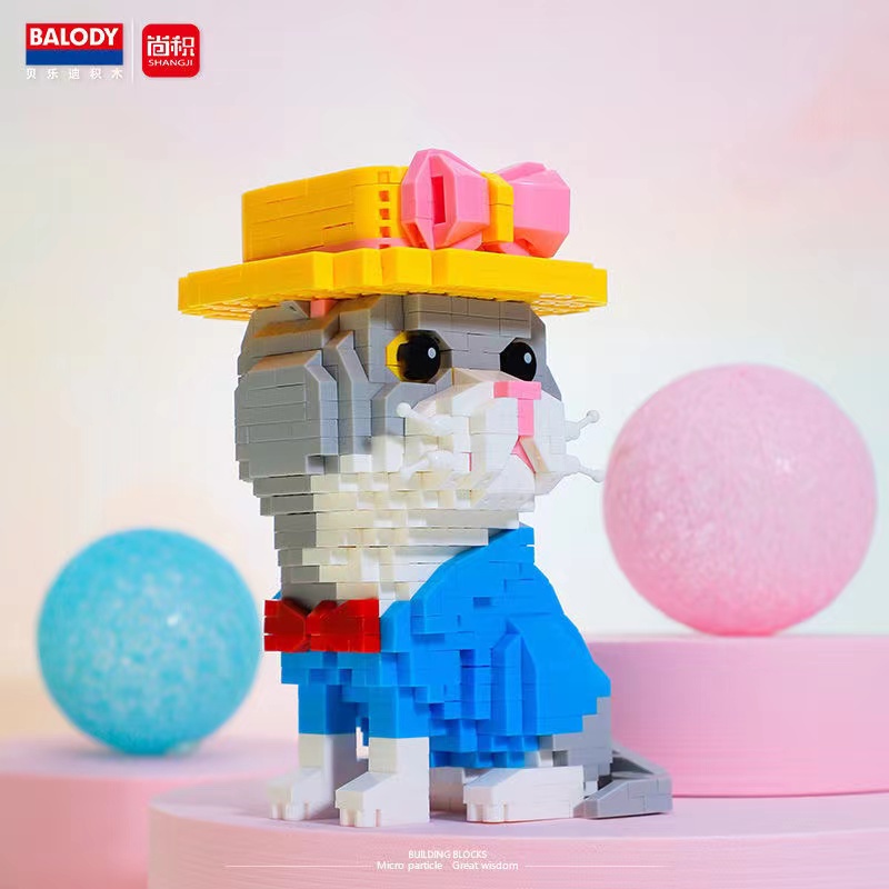 Đồ Chơi Lắp Ráp Hình Chú Mèo Đáng Yêu Hỗ Trợ Giáo Dục Bé