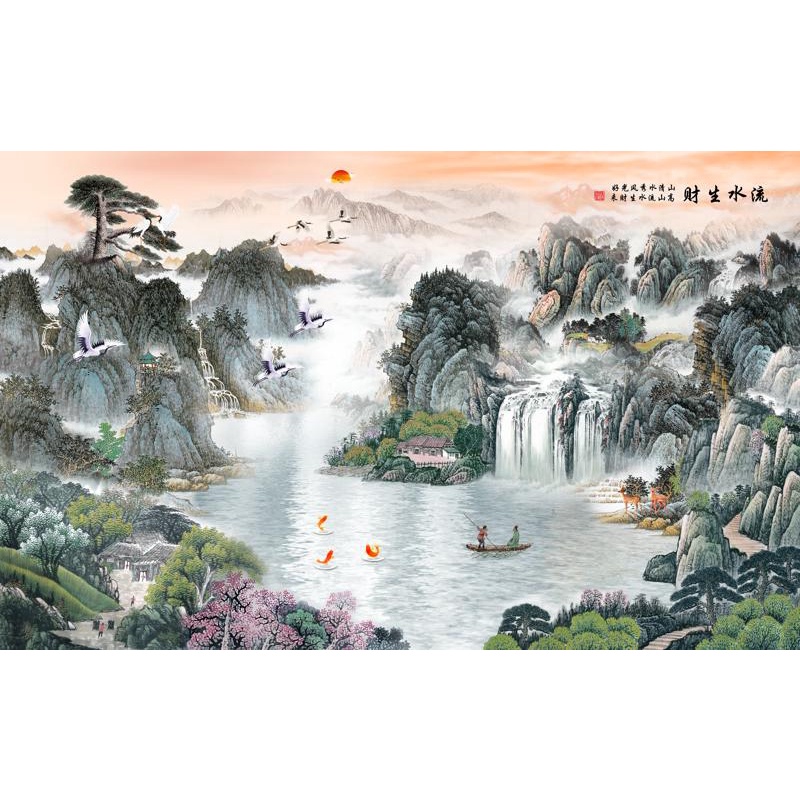 Tranh dán tường VTC phong cảnh phong thủy tùng hạc diên niên ZTU-Vol 2 (82)