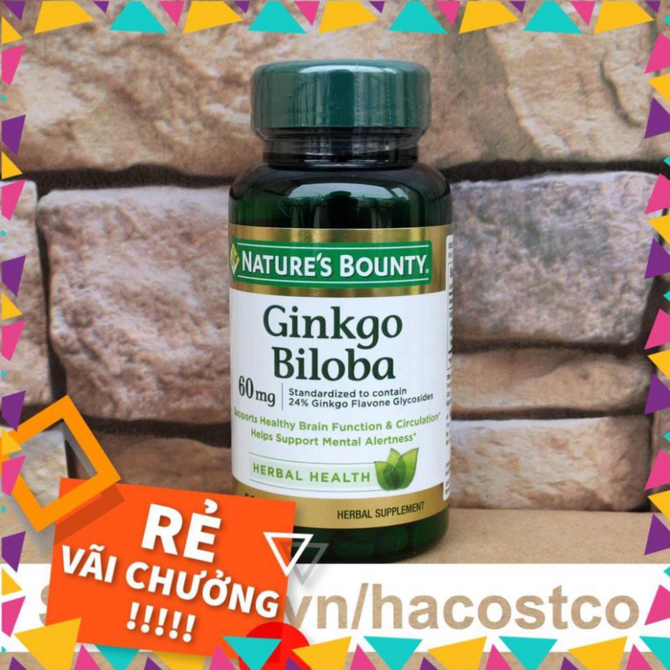 ( CSKH86 ) Viên uống Ginkgo Biloba 60mg Nature Bounty 60 viên dạng viên nén - Bảo Vệ Tế Bào Thần Kinh