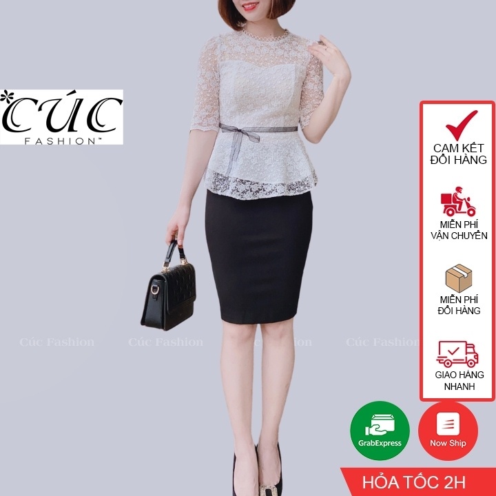 Chân váy bút chì công sở cao cấp nữ Cúc Fashion CV333 đầm cv bút chì dáng ngắn