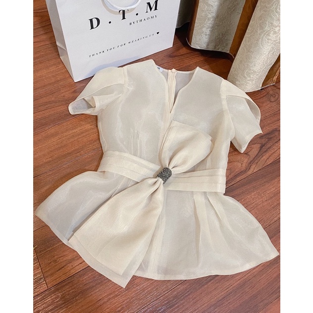 Lila Top - Set áo tơ Hàn nơ đính đá - Hàng thiết kế 💛💛💛 | WebRaoVat - webraovat.net.vn