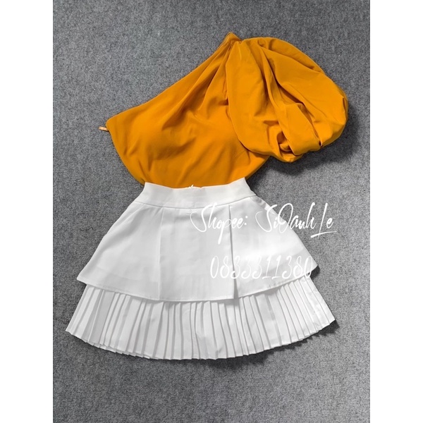 Áo croptop lệch vai tay phồng A341