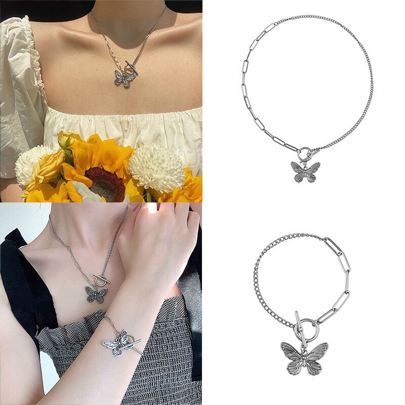 vòng cổ, vòng tay chocker hình bướm đan xích