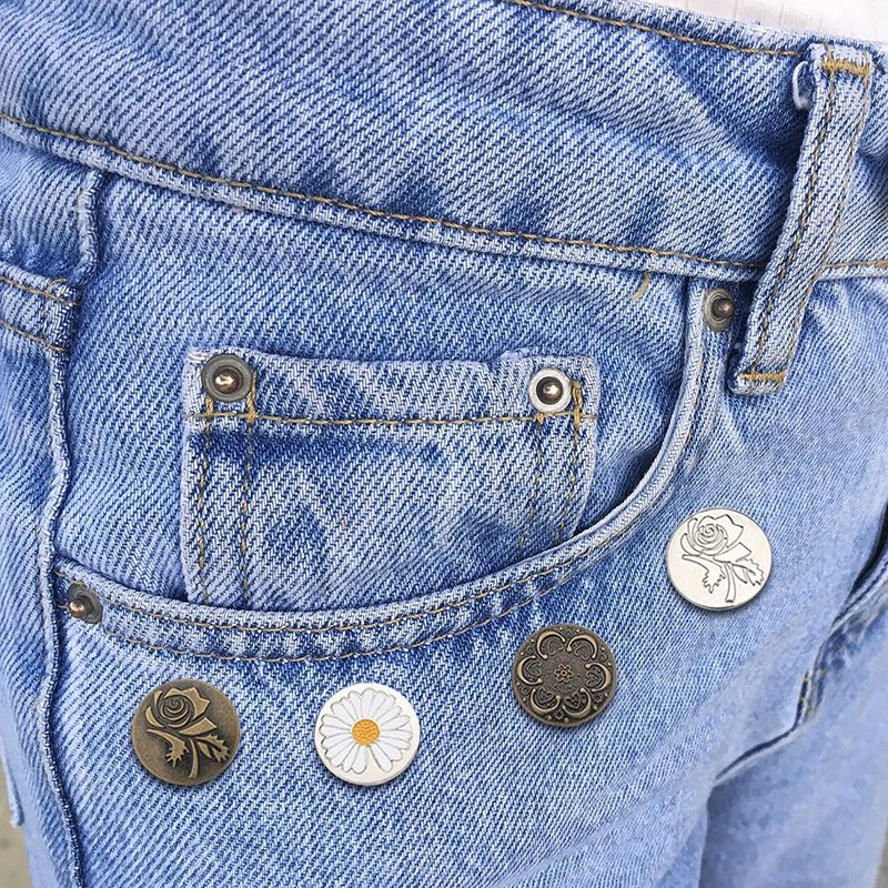 We Flower Nút kim loại để tăng giảm vòng eo thay thế cho quần áo không cần may nút áo kim loại cúc bấm áo kim loại khuy áo phụ kiện thời trang nút bấm quần áo