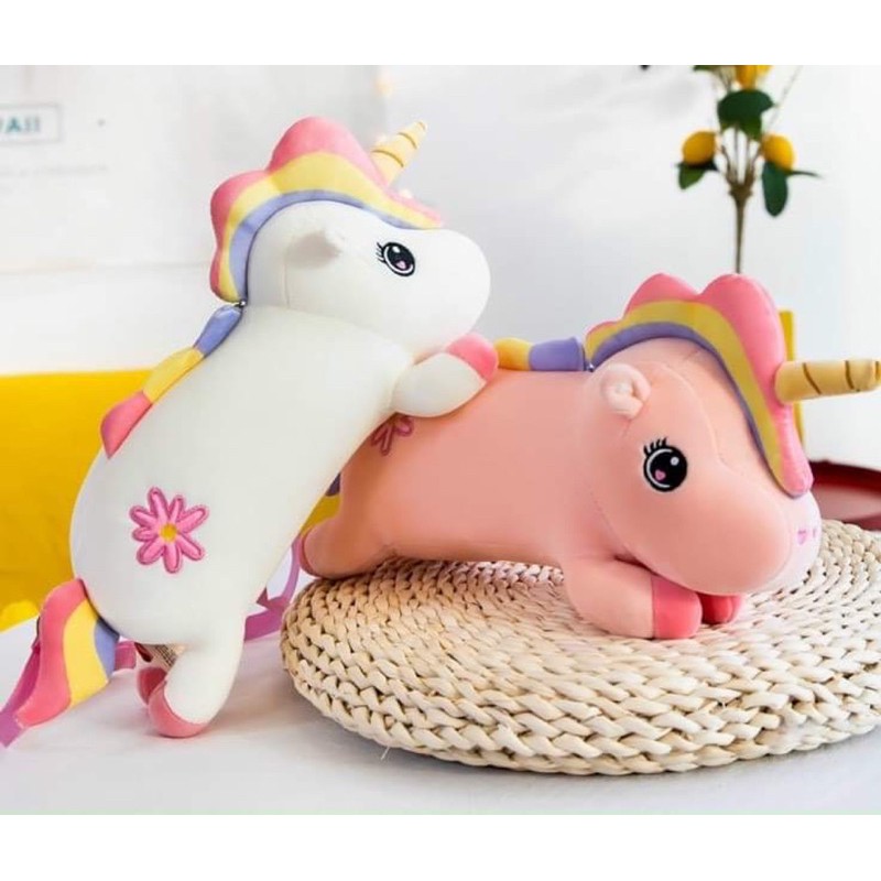 Túi đeo chéo unicorn gấu bông (giao màu ngẫu nhiên)