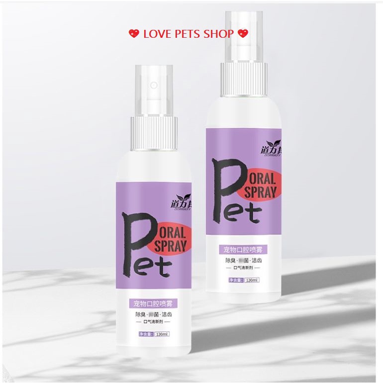 XỊT VỆ SINH KHỬ MÙI HÔI RĂNG MIỆNG CHÓ MÈO &quot;MẪU MỚI&quot; - LOVE PETS SHOP