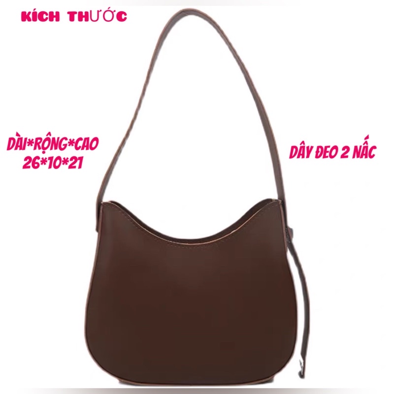 Túi đeo vai da PU trơn thời trang bốn màu kích thước 26*8*22