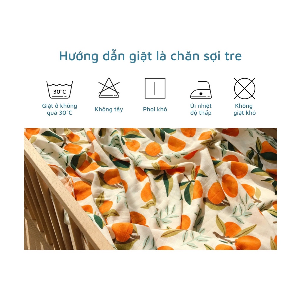 Chăn Sợi Tre 4 Lớp Cao Cấp 1m5x2m càng giặt càng mềm, thơm mùi tre dễ chịu - Nắng Của Mẹ _CHAN4LOP_FAM
