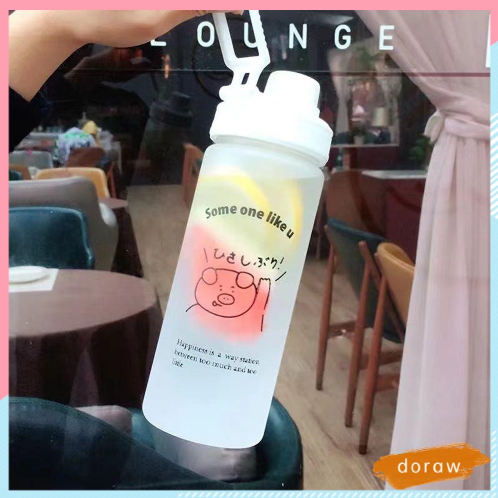 Bình Nước Nhựa Có Ống Hút Dung Tích 500ml Tiện Lợi Khi Đi Du Lịch