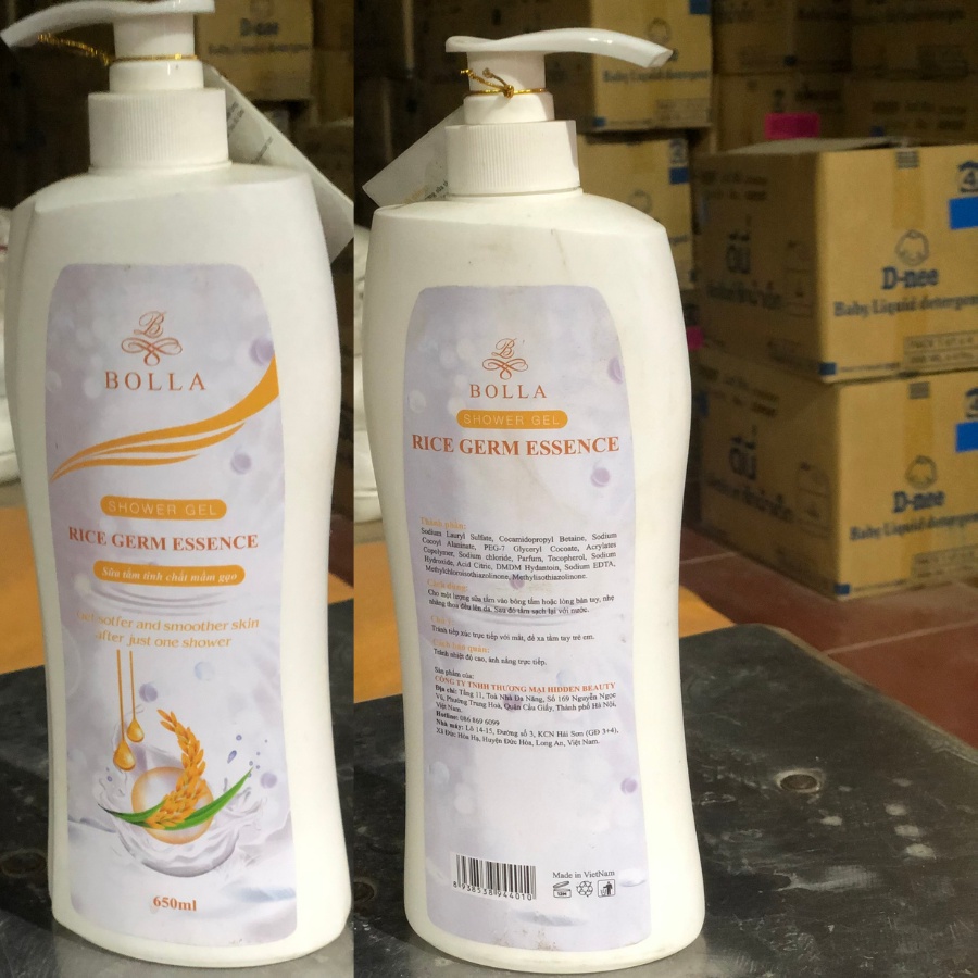 Sữa tắm nước hoa Bolla tinh chất gạo 650ml dưỡng ẩm thơm lâu trắng da toàn thân lưu hương lâu ,dịu nhẹ hàng chính hãng