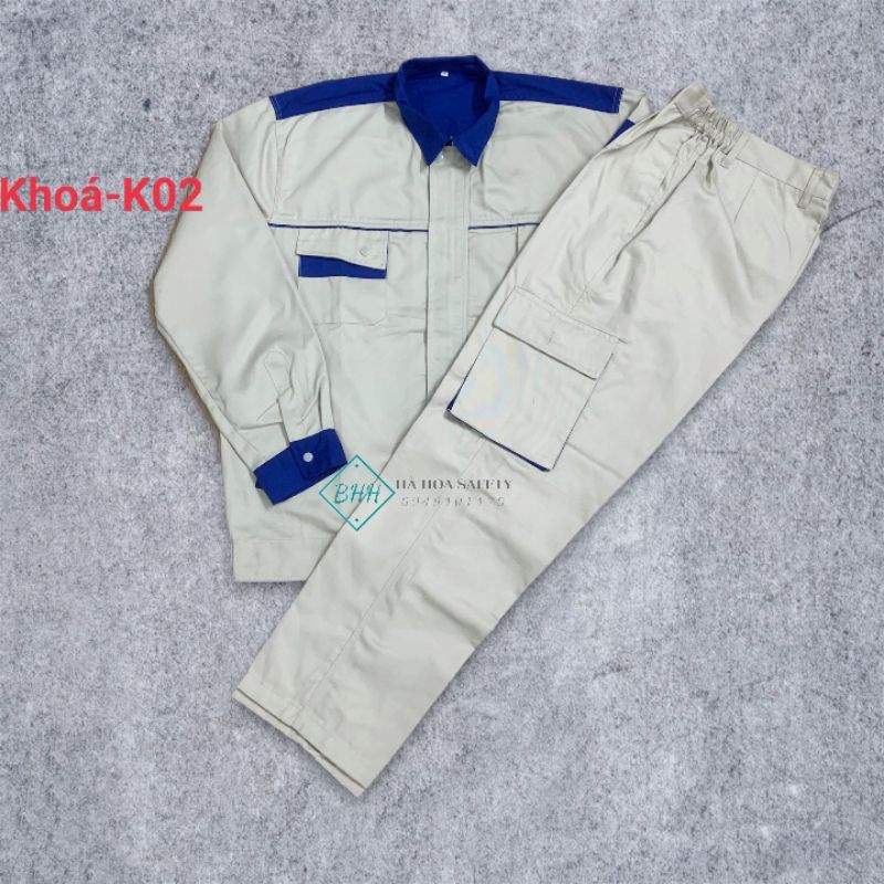 Áo lẻ bảo hộ lao động kéo khoá có túi bụng