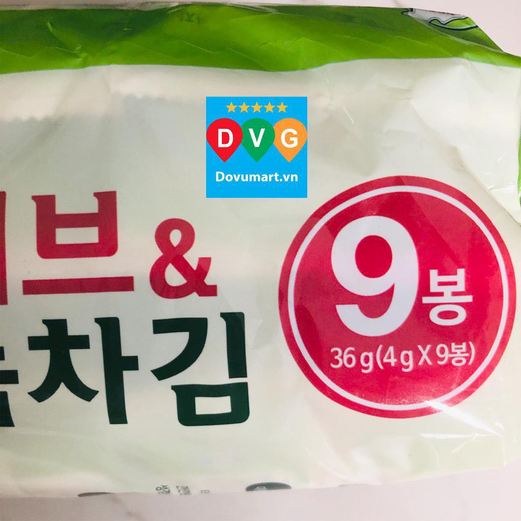 Lá Kim Ăn Liền Vị Trà Xanh Và Oliu Hàn Quốc Sung Gyung 36g