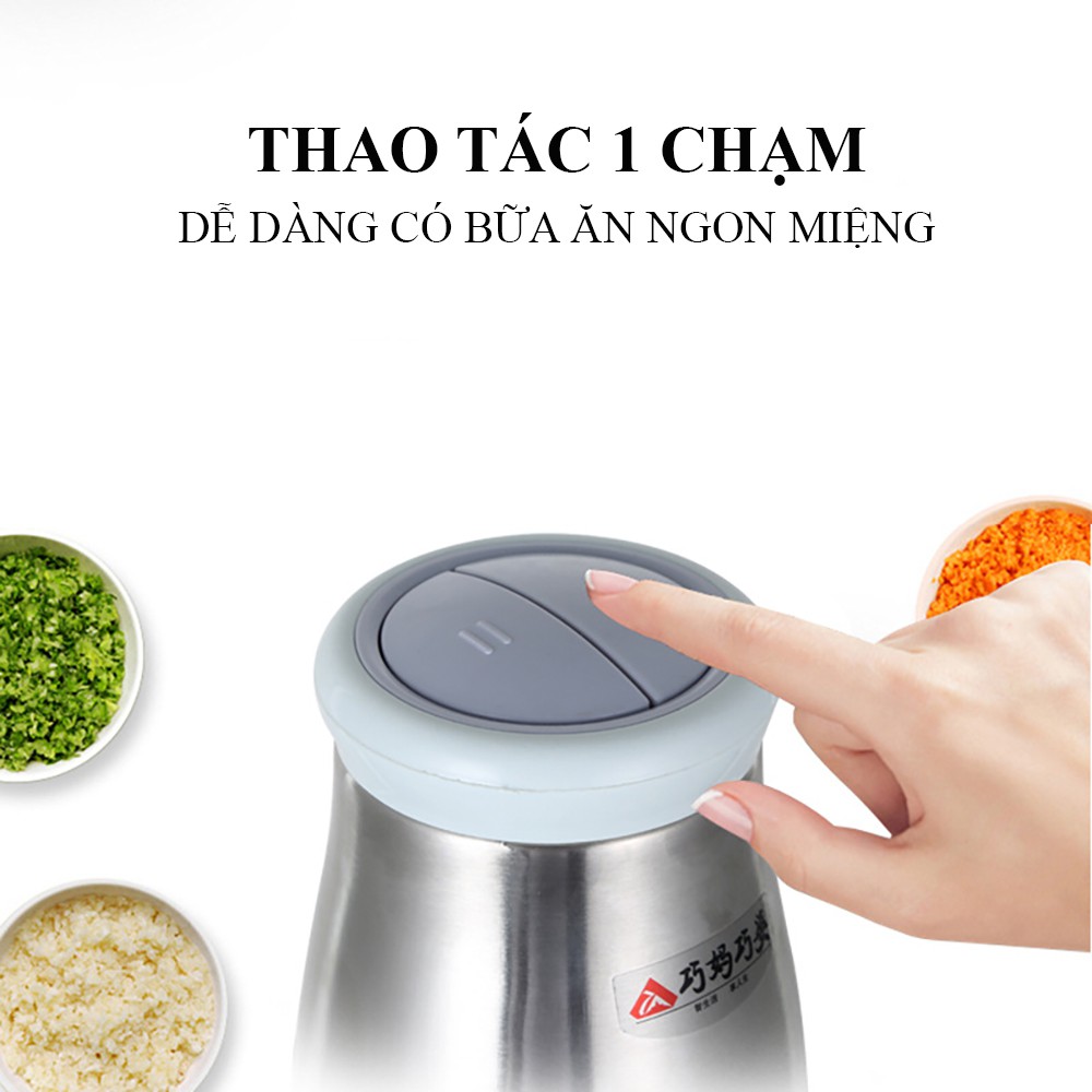 Máy xay thịt, máy xay đa năng 2 lưỡi dao kép thép không rỉ. Bảo hành 2 năm, lỗi đổi mới 7 ngày đầu.