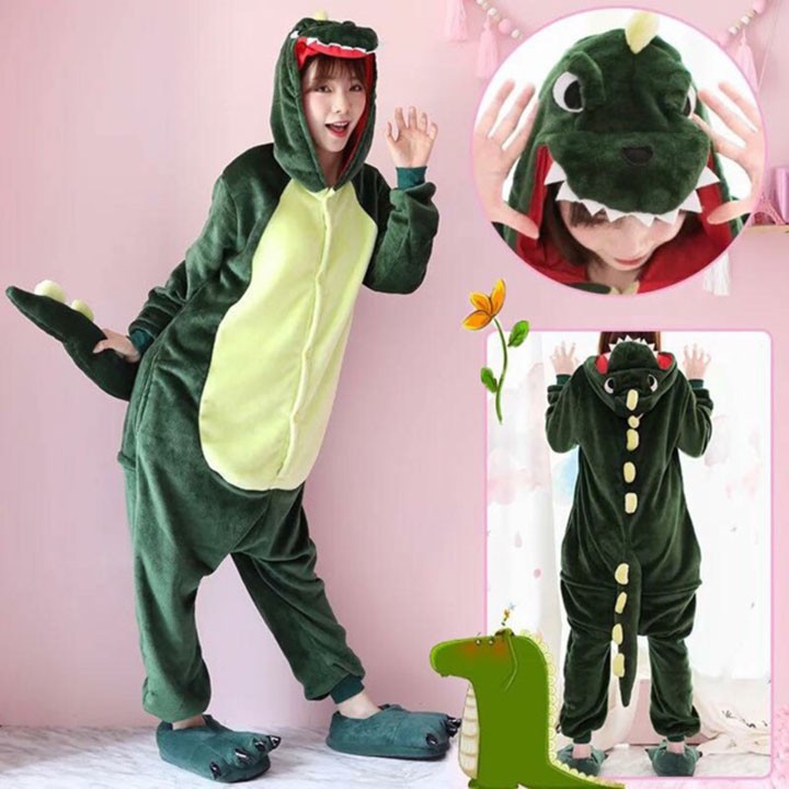 Bộ Đồ Ngủ Pijama Gia Đình Hình Khủng Long Đáng Yêu