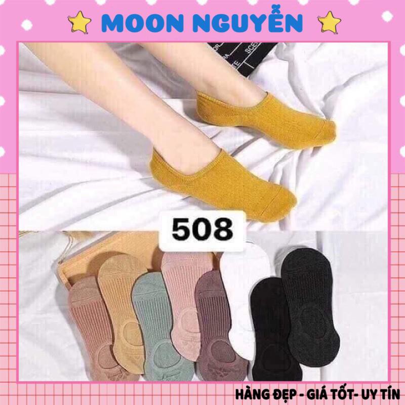 Tất vớ hài nữ len gân tăm cotton 508 màu sắc Vintage Hàn Quốc Set 10 đôi