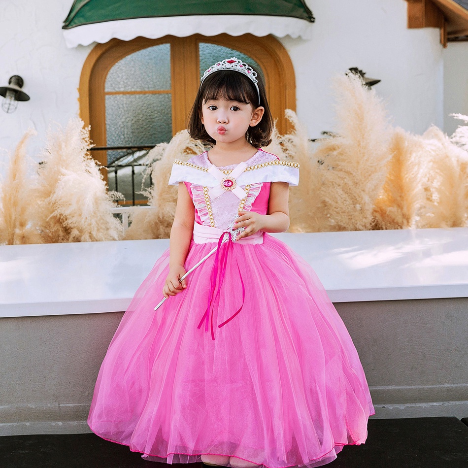 Đầm Công Chúa Ngủ Phong Cách Aurora Hóa Trang Halloween 2-10T TSBBQ98