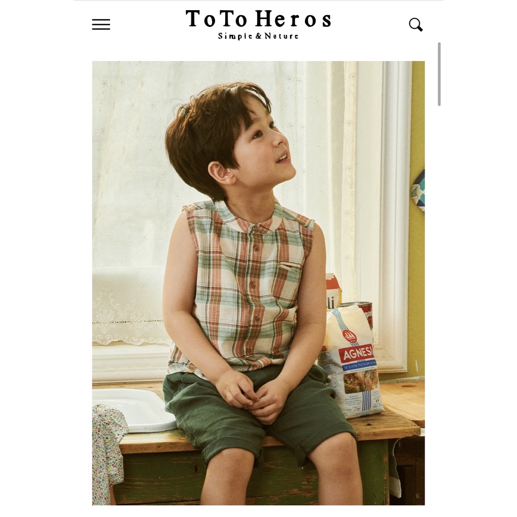 Áo sơ mi ba lỗ Toto Heros vải thô đũi kẻ caro BT