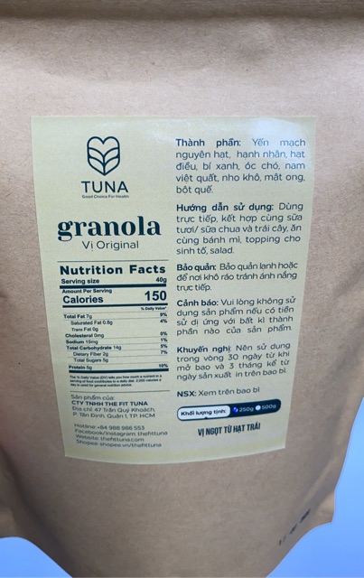 [Mã 267FMCGSALE giảm 8% đơn 500K] Granola - Ngũ cốc Ăn Kiêng Không Đường- Vị Truyền Thống | BigBuy360 - bigbuy360.vn