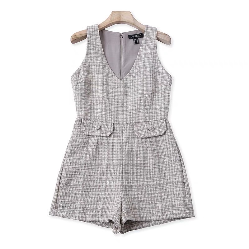 Set jump Plaid Tweed Romper F21 new