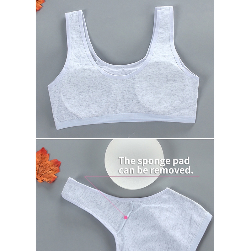 Áo Ngực Cotton Mềm Mại Có Mút Đệm 4 Lớp Dành Cho Các Bé Gái Tuổi Teen
