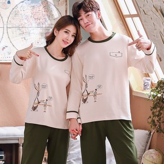 [ Hàng có sẵn ] Đồ đôi nam nữ dài tay - Đồ bộ mặc nhà Hàn Quốc