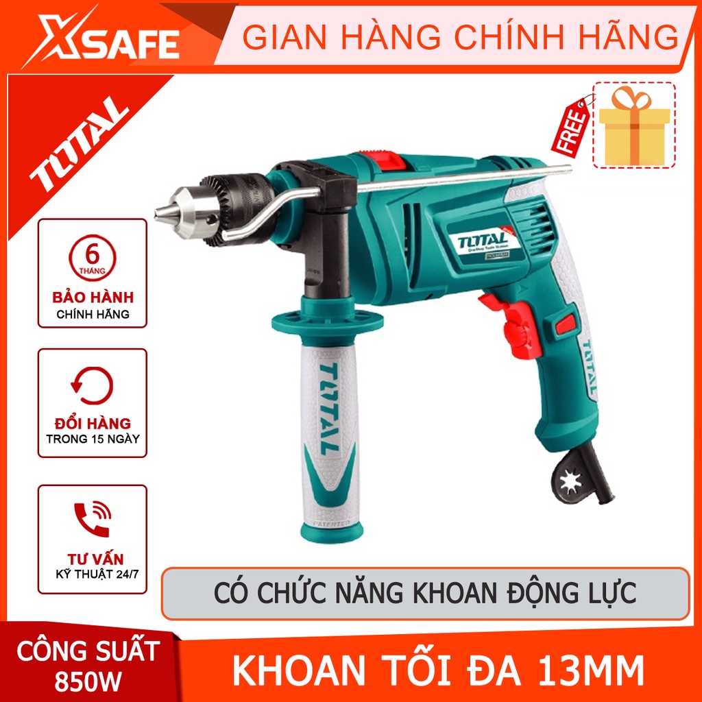 Máy khoan cầm tay TOTAL TG109136E 850W chức năng khoan động lực, công tắc đảo chiều [CHÍNH HÃNG][XSAFE]