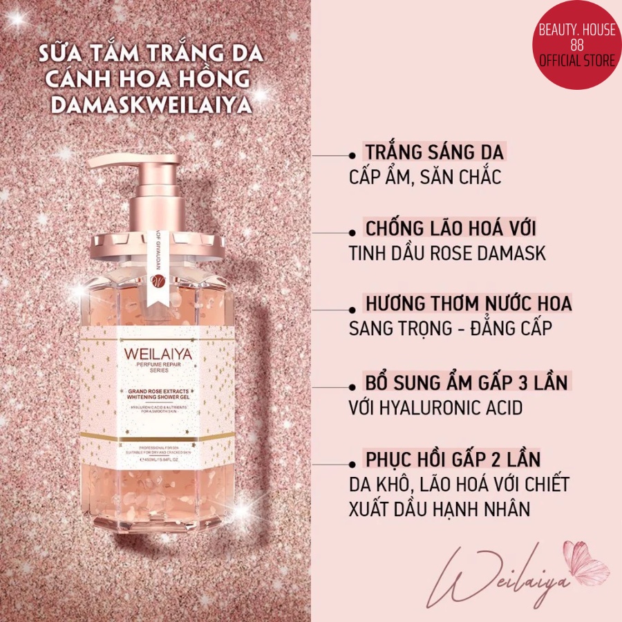 Sữa Tắm Weilaiya Cánh Hoa Hồng Damask 450ml