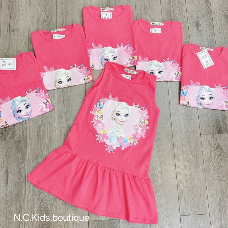 VB161 - VÁY BÉ GÁI SIZE ĐẠI SÁT NÁCH HỒNG SEN ELSA ĐUÔI CÁ