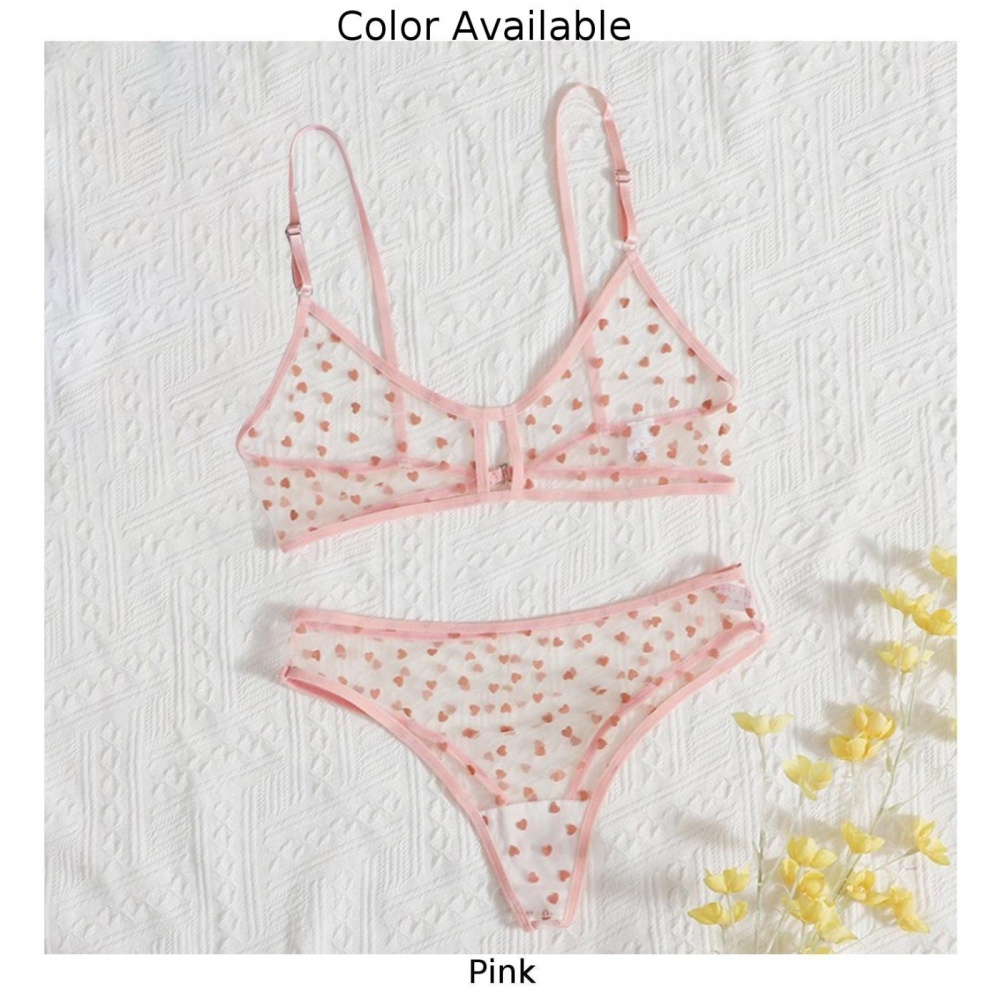 Women Sexy Sheer Mesh See Through Lingerie Bra Set Panty Nightwear Underwear High Quality