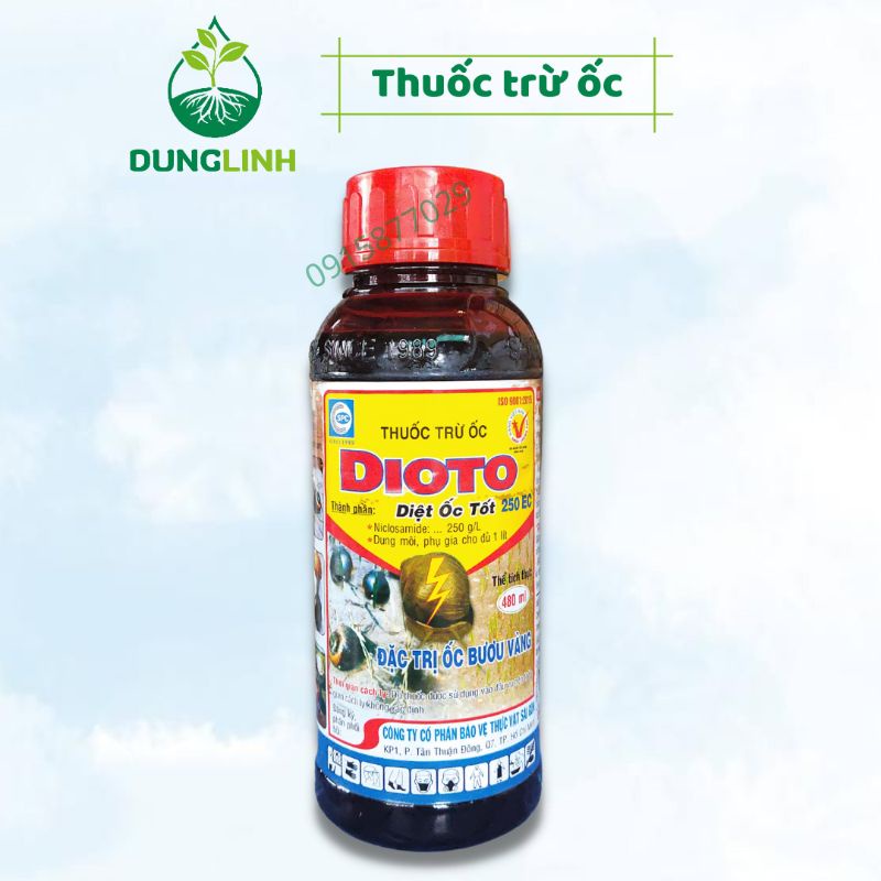Thuốc diệt trừ ốc DIOTO 250EC chai 480ml - Đặc trị ốc bươu vàng