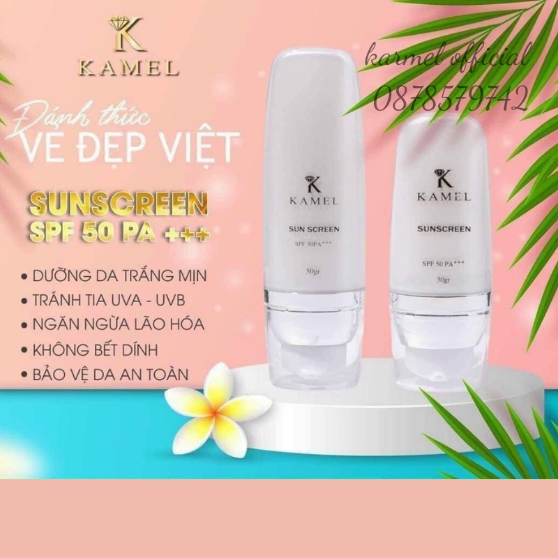 Kem chống nắng kamel sun sereen - kem dưỡng ẩm cho da dầu và  da khô, kem dưỡng da toàn thân