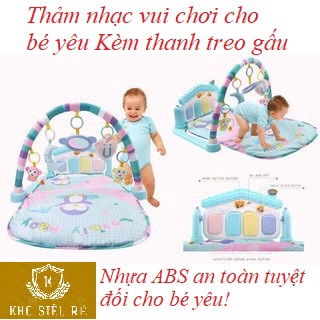 Thảm nhạc vui chơi cho bé yêu - kèm thanh treo gấu