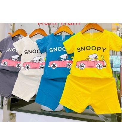 BỘ QUẦN ÁO CỘC TAY SNOOPY CHO BÉ TRAI BÉ GÁI, HÀNG VIỆT NAM