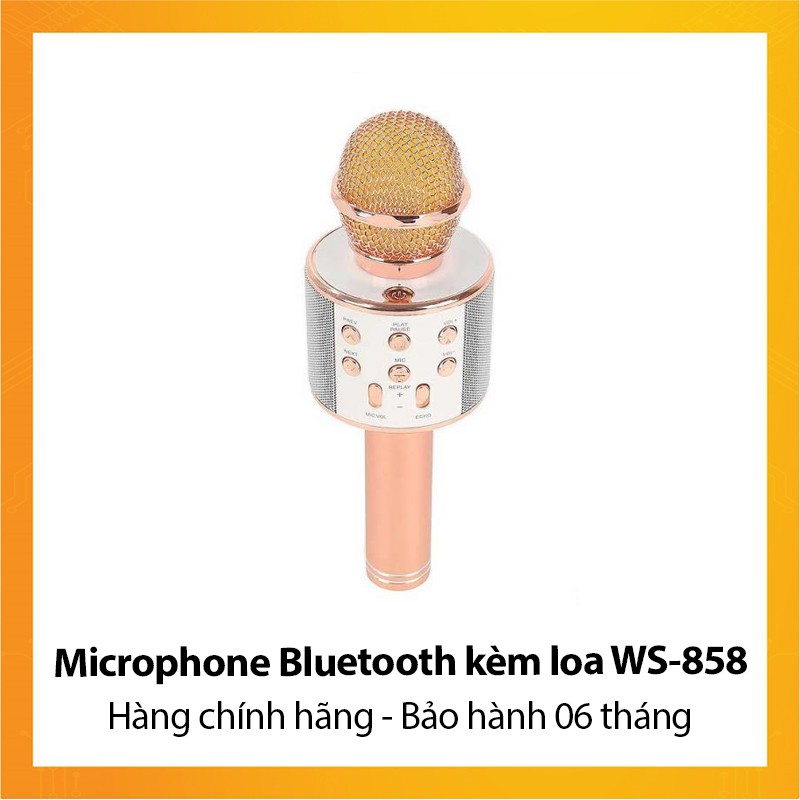 Microphone Bluetooth kèm loa WS-858 - Hàng chính hãng - Bảo hành 06 tháng