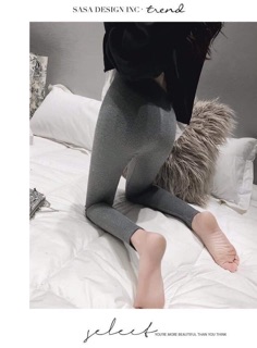 Quần legging tăm cạp cao
